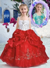 New Arrivals Spaghetti Straps Little Girl Pageant Dresses with Beading and Bubles