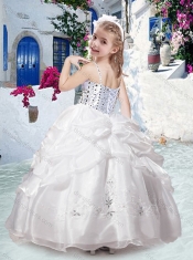 New Arrivals Spaghetti Straps Little Girl Pageant Dresses with Beading and Bubles