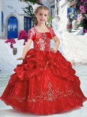New Arrivals Spaghetti Straps Little Girl Pageant Dresses with Beading and Bubles