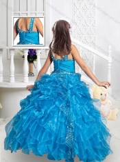New Arrivals Straps Ball Gown Little Girl Pageant Dresses with Beading and Ruffles