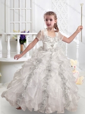 New Arrivals Straps Ball Gown Little Girl Pageant Dresses with Beading and Ruffles