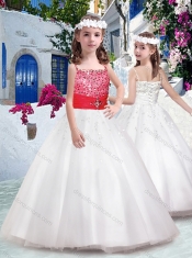 Perfect Spaghetti Straps Flower Girl Dresses with Appliques and Beading