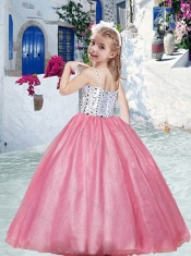 Pretty Spaghetti Straps Little Girl Pageant Dresses with Beading
