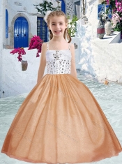 Pretty Spaghetti Straps Little Girl Pageant Dresses with Beading