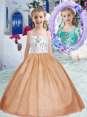 Pretty Spaghetti Straps Little Girl Pageant Dresses with Beading