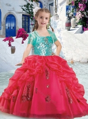 Pretty Spaghetti Straps Little Girl Pageant Dresses with Beading and Bubles