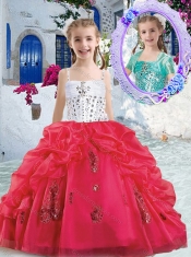 Pretty Spaghetti Straps Little Girl Pageant Dresses with Beading and Bubles