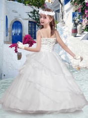 Pretty Spaghetti Straps Little Girl Pageant Dresses with Beading and Ruffles