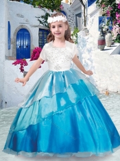Pretty Spaghetti Straps Little Girl Pageant Dresses with Beading and Ruffles