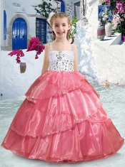 Pretty Spaghetti Straps Little Girl Pageant Dresses with Ruffles and Beading