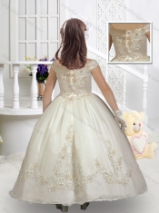 Romantic Off the Shoulder Little Girl Pageant Dresses with Appliques and Beading