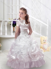 Sweet Spaghetti Straps Little Girl Pageant Dresses with Appliques and Bubles