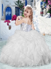 Sweet Spaghetti Straps Little Girl Pageant Dresses with Beading and Ruffles