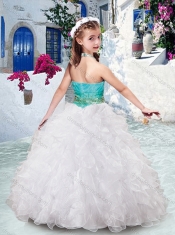 Top Selling Halter Top Little Girl Pageant Dresses with Beading and Ruffles