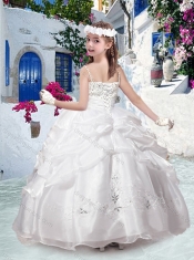 Top Selling Spaghetti Straps Little Girl Pageant Dresses with Beading and Bubles