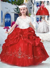 Top Selling Spaghetti Straps Little Girl Pageant Dresses with Beading and Bubles