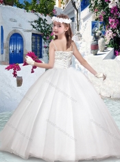 Wonderful Ball Gown Spaghetti Straps Flower Girl Dresses with Beading