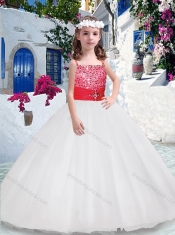 Wonderful Ball Gown Spaghetti Straps Flower Girl Dresses with Beading