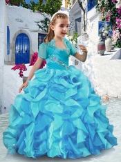 Wonderful Spaghetti Straps Little Girl Pageant Dresses with Beading and Ruffles
