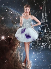 2016 Luxurious Short Prom Dresses with Beading and Ruffled Layers