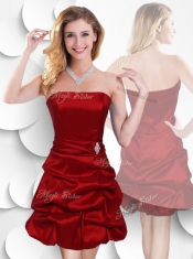 2016 Sexy Strapless Taffeta Wine Red Prom Dress with Bubles 2016 Sexy Strapless Taffeta Wine Red Prom Dress with Bubles