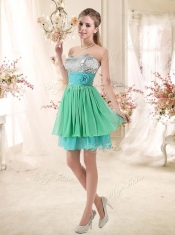 2016 Short Prom Dresses with Sequins and Belt