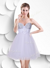 Beautiful Short 2016 Dama  Dress with Sequins and Hand Made Flowers