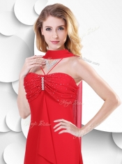 Best Spaghetti Straps High Low Red 2016 Dama  Dress with Beading