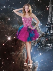 Hot Sale Short Beading Multi Color 2016 Prom Dresses
