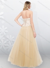 Lovely A Line Beading 2016 Prom Dresses in Champagne