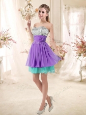 Low Price Sweetheart Short Sexy Prom  Dresses with Sequins and Belt