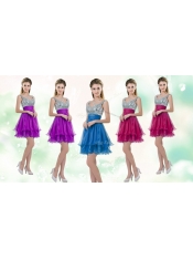 Perfect Straps Short Bridesmaid Dresses with Sequins for Cocktail
