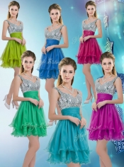 Pretty Straps Short 2016 Dama Dresses with Sequins for Fall