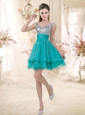 Pretty Straps Short 2016 Dama Dresses with Sequins for Fall