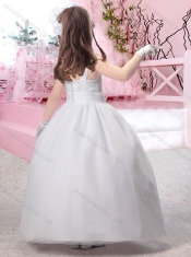 2016 Popular Square Ankle Length Adorable Little Girl Pageant Dress with Beading
