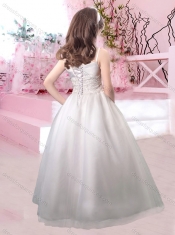 Beautiful Straps Applique and Bowknot Mini Quinceanera Dresses with Lace Up