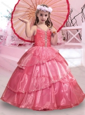 Exclusive Really Puffy V Neck Organza Mini Quinceanera Dresses with Beading