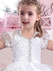 Exclusive Really Puffy V Neck Organza Mini Quinceanera Dresses with Beading