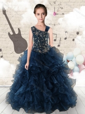 Gorgeous Navy Blue Mini Quinceanera Dresses with Beading and Ruffles