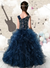 Gorgeous Navy Blue Mini Quinceanera Dresses with Beading and Ruffles