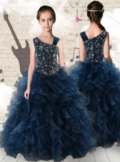 Gorgeous Navy Blue Mini Quinceanera Dresses with Beading and Ruffles