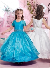 Latest Ankle Length Belted with Beading Mini Quinceanera Dresses with Lace Up