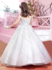 Lovely Square Beaded and Belted Mini Quinceanera Dresses in Tulle