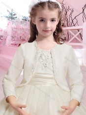 Lovely Tulle Scoop Tea Length Adorable Little Girl Pageant Dress with Appliques