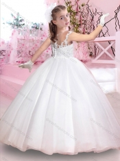 Pretty See Through Scoop Mini Quinceanera Dresses with Appliques and Beading