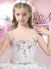 Pretty Spaghetti Straps Beaded and Bubble Mini Quinceanera Dresses in Organza