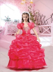 Pretty Spaghetti Straps Beaded and Bubble Mini Quinceanera Dresses in Organza