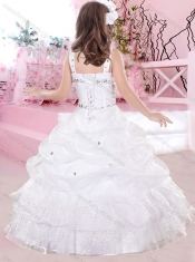 Pretty Straps Beaded and Pick Ups Mini Quinceanera Dresses in Aqua Blue