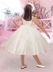Simple Hand Crafted Flower SquareAdorable Little Girl Pageantl Dress in Taffeta