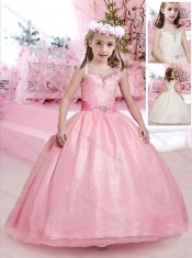 Simple Puffy Skirt Straps Mini Quinceanera Dresses with Beading and Belt